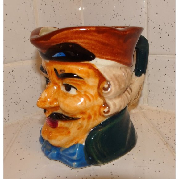 Vintage Colonial Man Ceramic Creamer Mug pitcher toby mug aristocrat antique - Picture 4 of 13